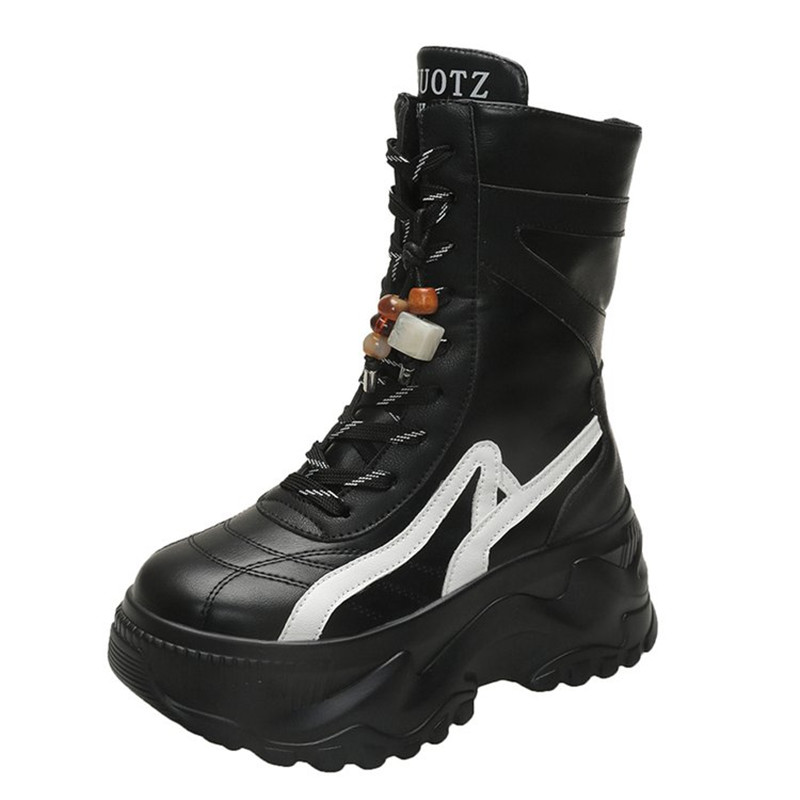 Sneaker Zone - Neue Frauen 8 CM Chunky Mid-Kalb
