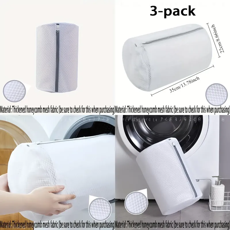 Sneaker Care Laundry - 3 Stück Langlebige Netz-Schuhwaschbeutel Wiederverwendbar 360