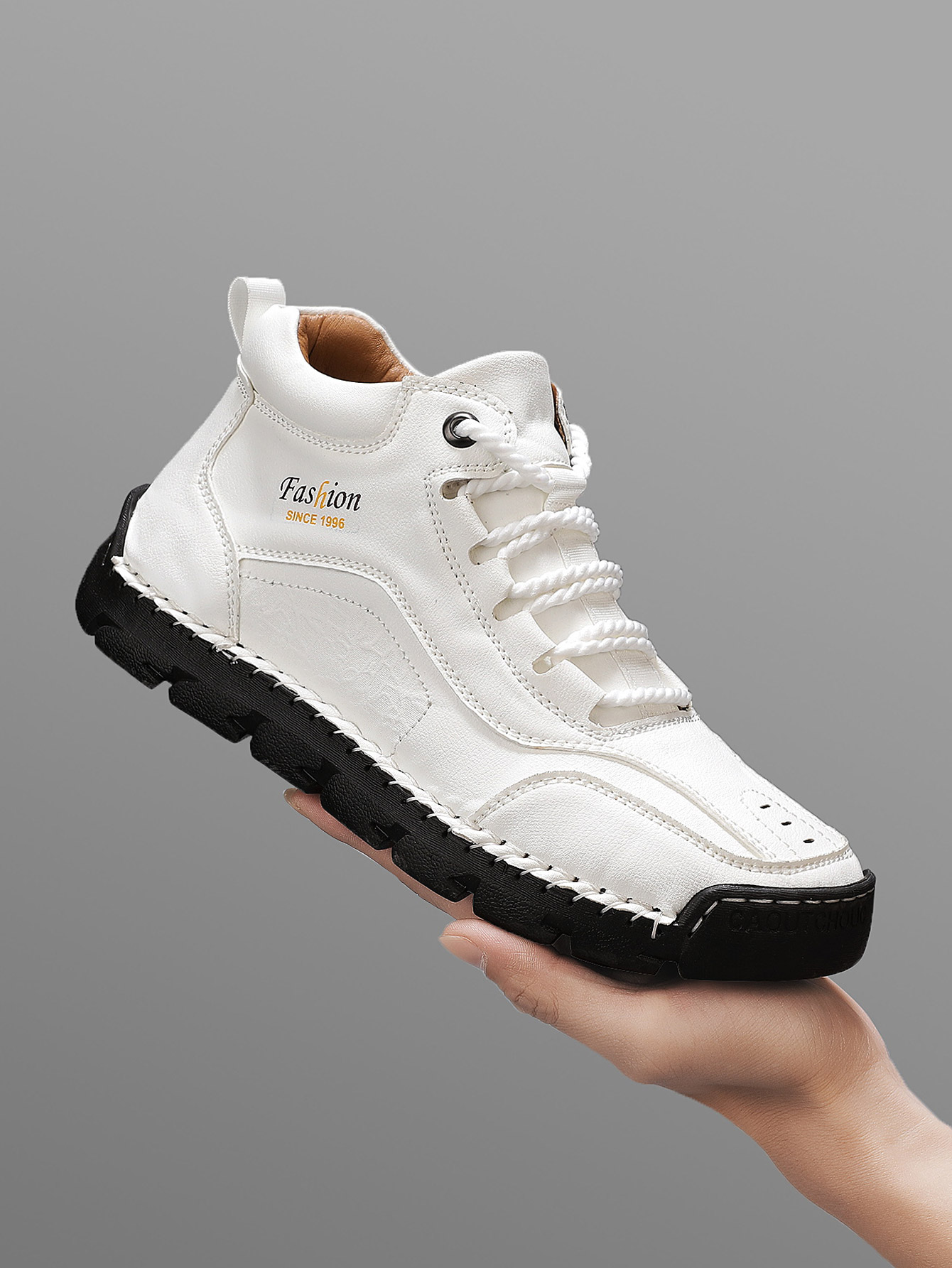 Sneaker Zone - Handgefertigte Mid-Top-Freizeitschuhe für Herren, modische Schnürsneaker